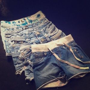 Lil Girls 7 slim justice shorts bundle